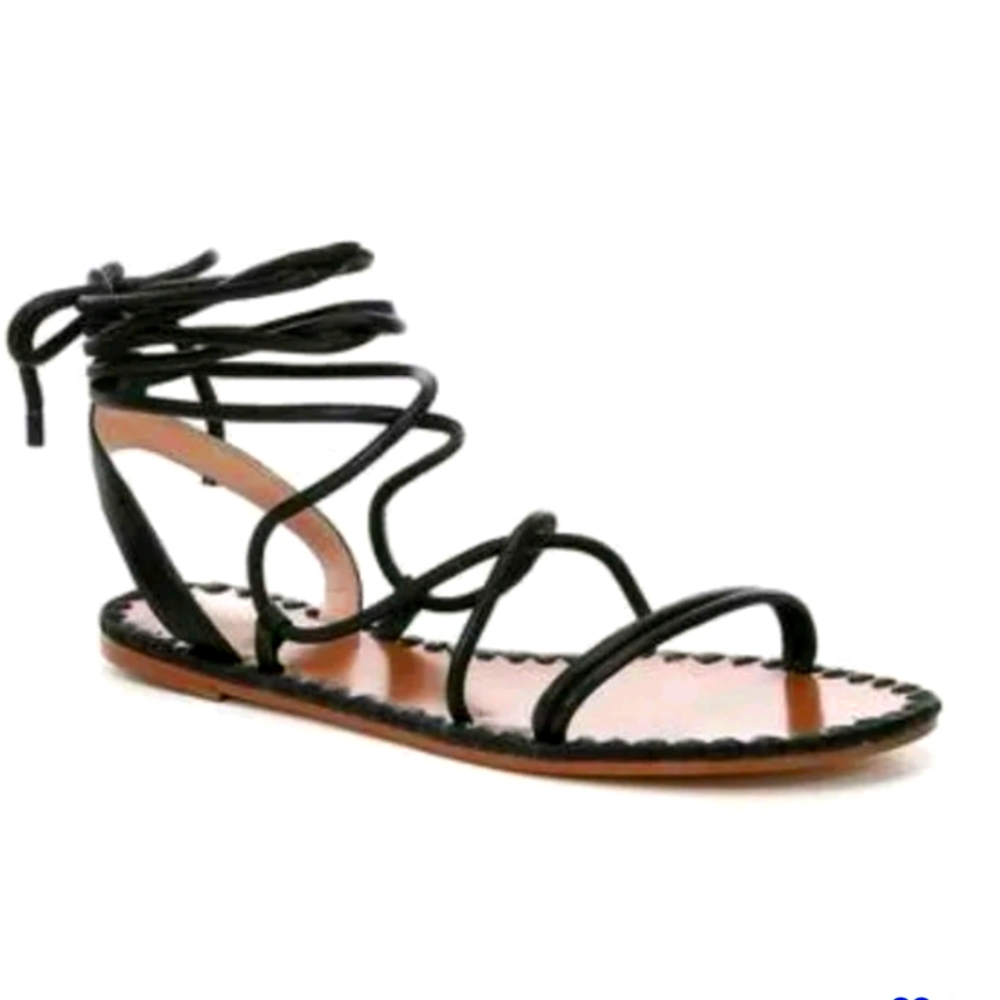 AD & Daughters Black Sandals Gladiator Leather New  Women